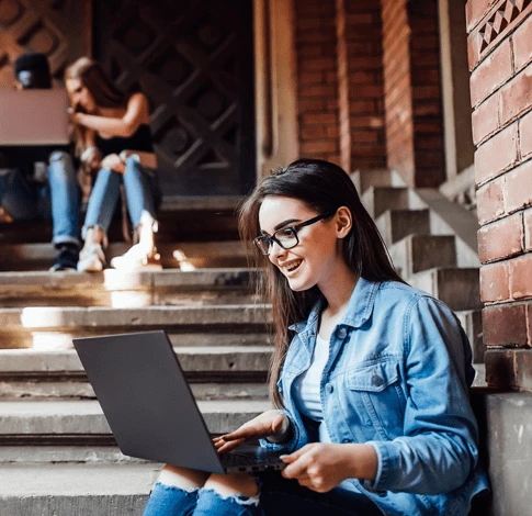 Student Working On Laptop